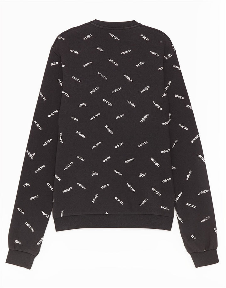 Adidas Sweat-shirt graphique pour homme en coton noir moyen