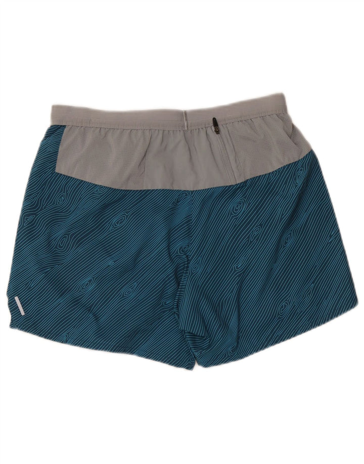 Nike Short de sport Dri Fit pour femme UK 14 Bleu moyen Polyester color block