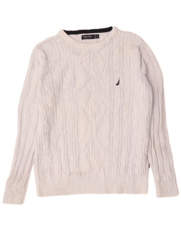 Nautica Pull col bateau pour homme en coton blanc moyen