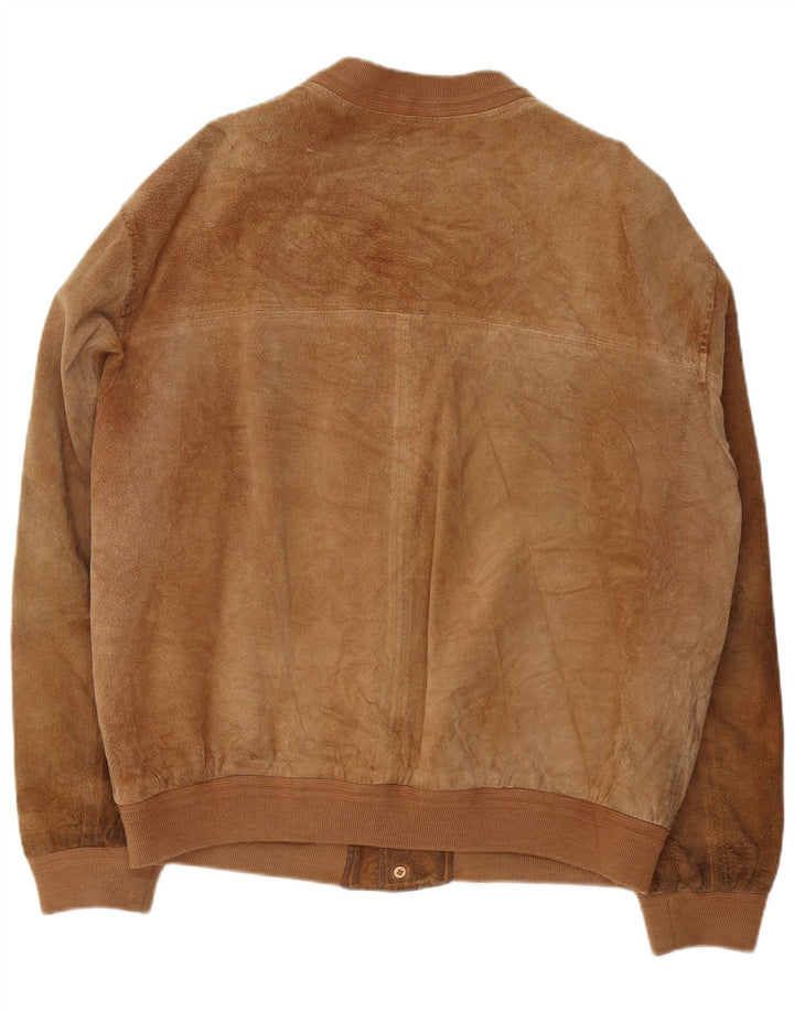 Essebi Blouson Bomber En Daim Homme IT 54 2XL Cuir Marron
