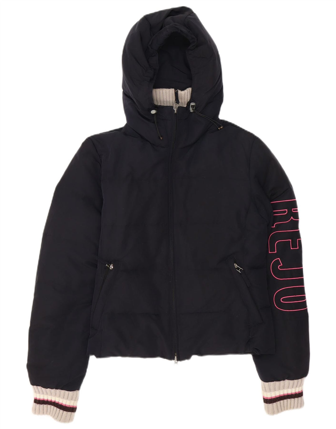Kejo Veste matelassée à capuche graphique pour femme IT 42 Bleu marine moyen Polyamide