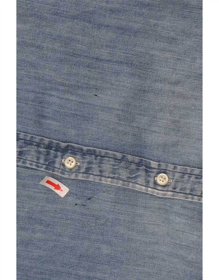 Ralph Lauren Chemise en jean coupe slim pour homme XL Bleu coton