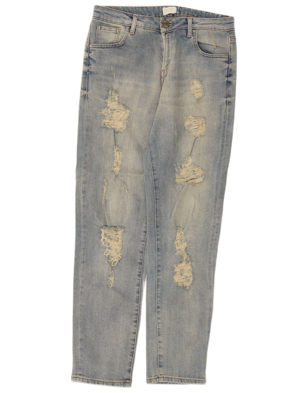 Carrera Jean fuselé effet vieilli pour femme IT 42 Medium W29 L29 Bleu Coton