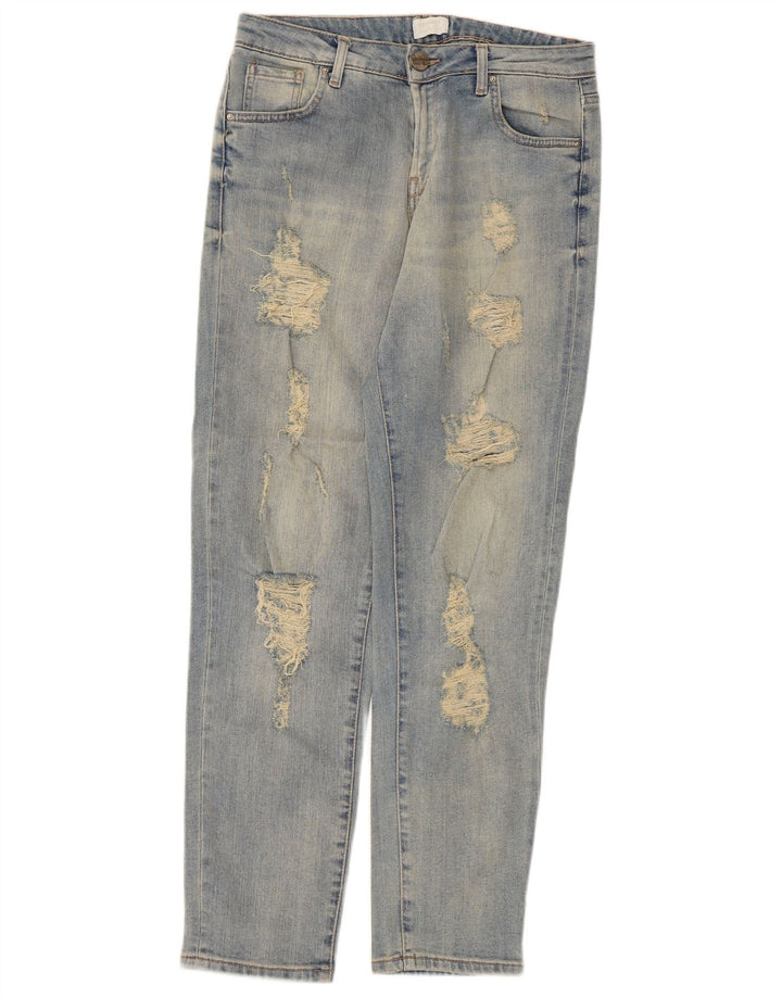 Carrera Jean fuselé effet vieilli pour femme IT 42 Medium W29 L29 Bleu Coton