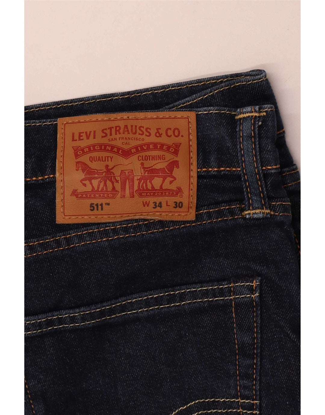 Levi's Jean Slim 511 Homme W34 L30 Bleu Marine Coton