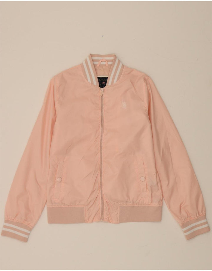 US POLO ASSN Veste Bomber Femme UK 10 Petit Rose Polyester