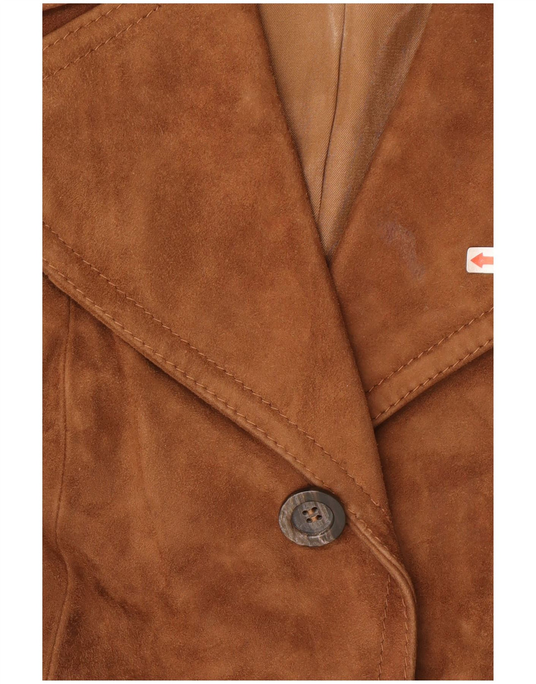 vintage Femme 3 Boutons Blazer En Daim Veste IT 46 Grand Cuir Marron