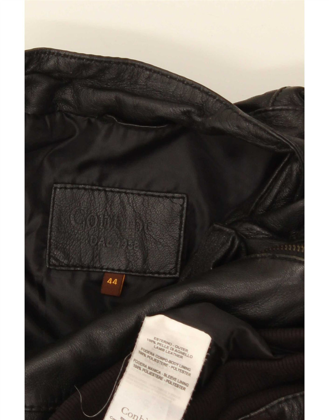 Conbipel Veste en Cuir Bomber Femme IT 44 Cuir Noir Moyen