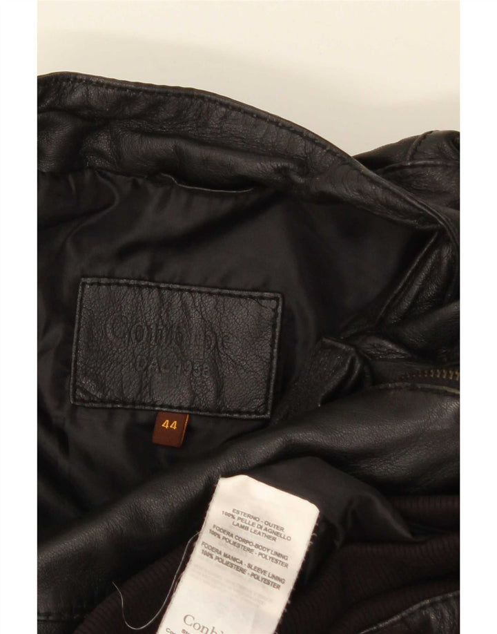 Conbipel Veste en Cuir Bomber Femme IT 44 Cuir Noir Moyen