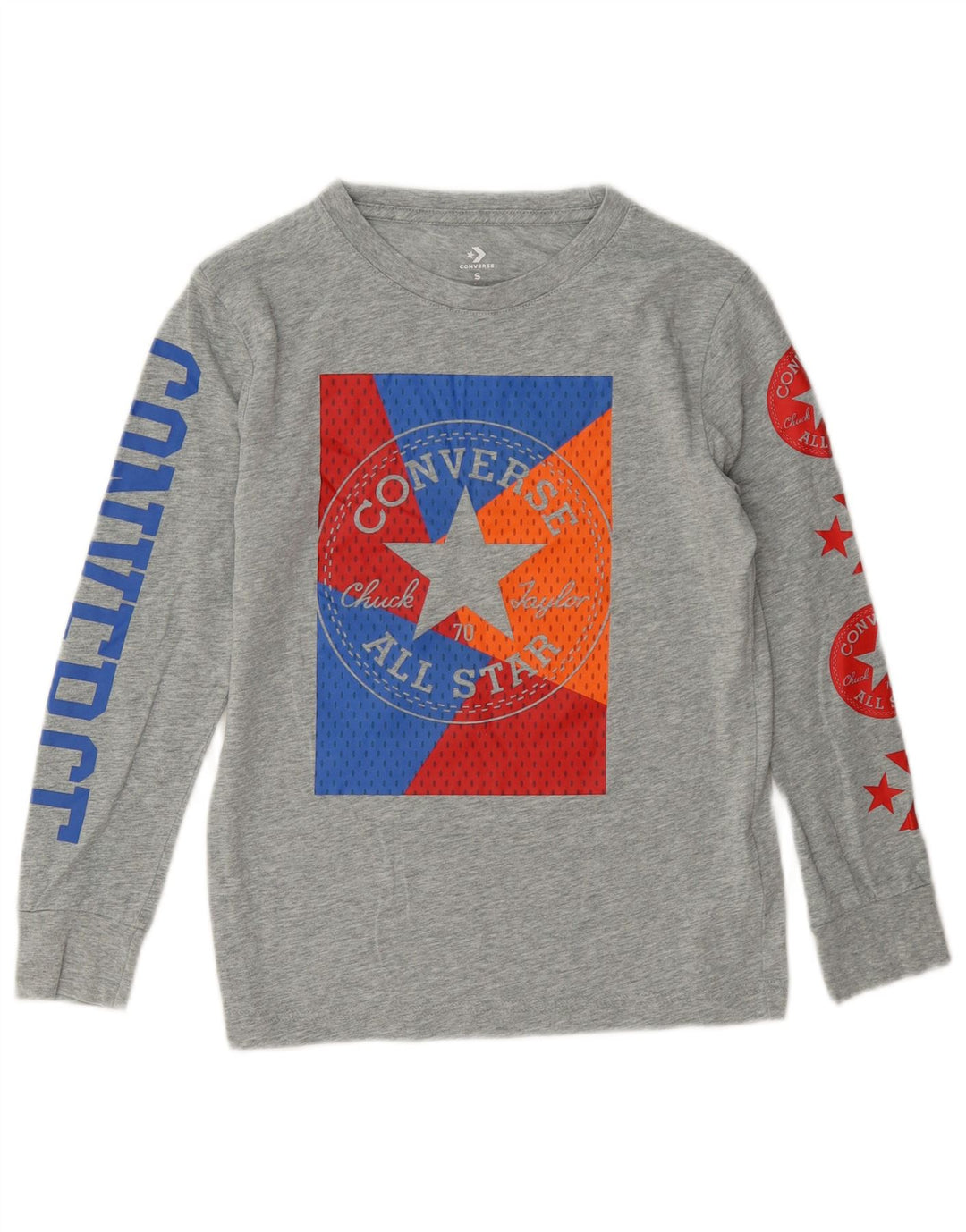 Converse Haut graphique à manches longues pour garçon 8-9 ans Petit Gris Coton
