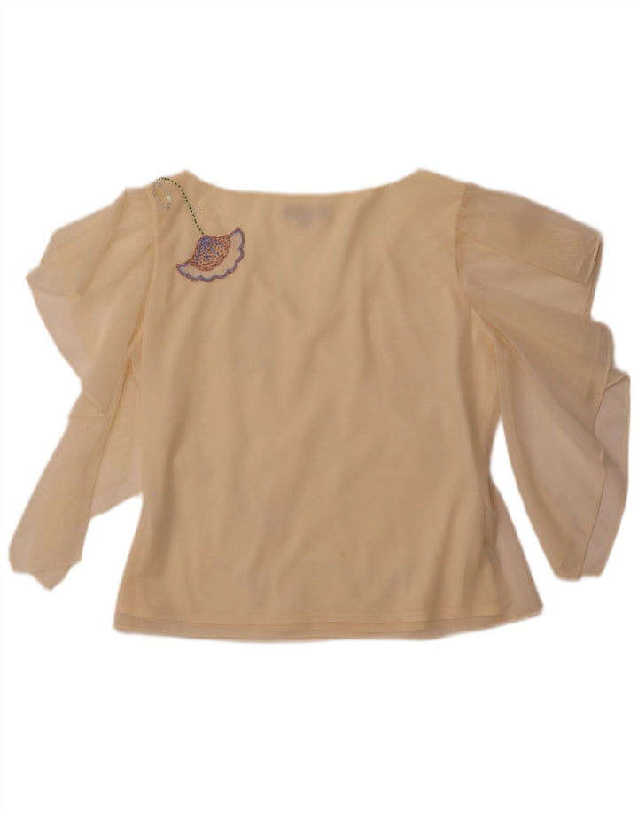 COAST Chemisier court transparent pour femme UK 16 Large Jaune Polyester