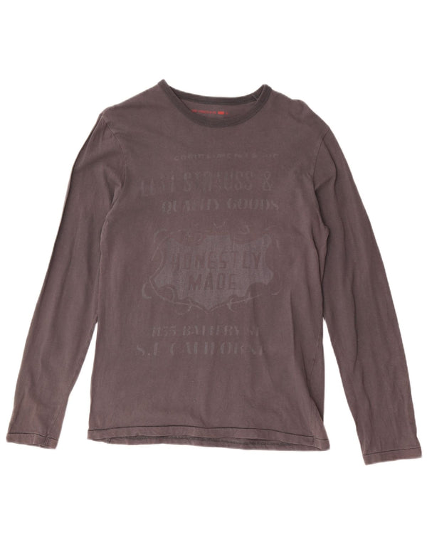 Levi's Haut Graphique à Manches Longues Homme Gris Petit Coton
