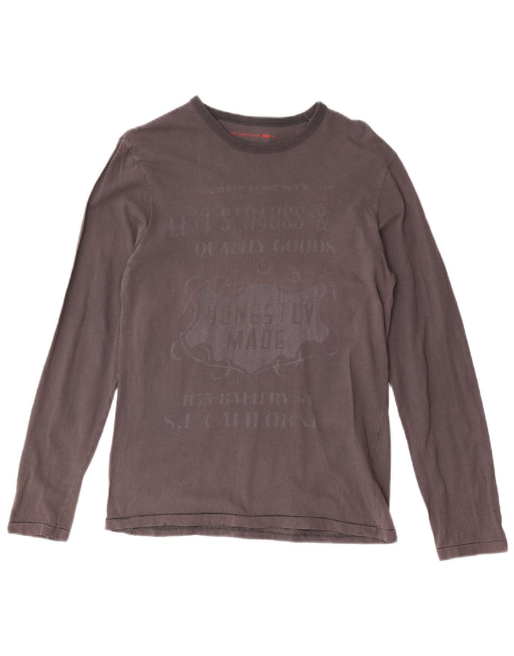 Levi's Haut Graphique à Manches Longues Homme Gris Petit Coton