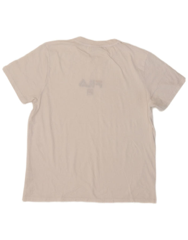 Fila T-Shirt Graphique Homme Blanc XL Coton