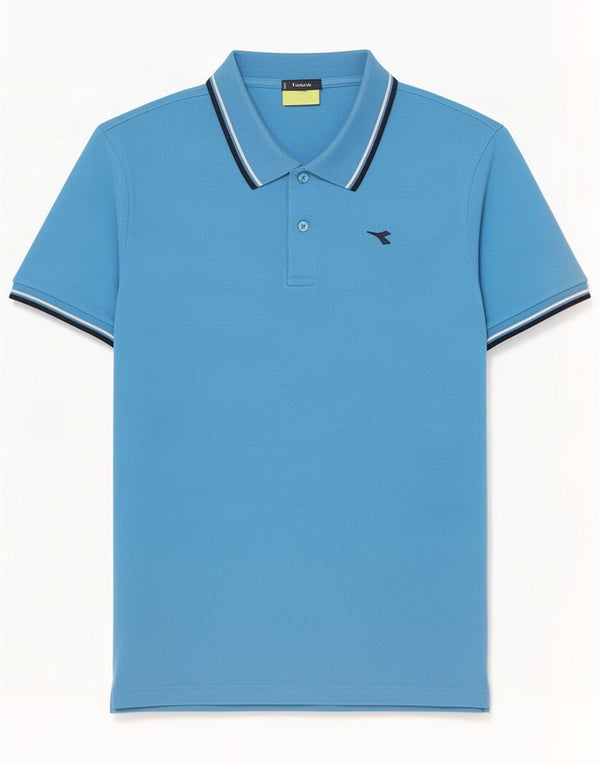 Polo Diadora Homme Large Bleu Coton