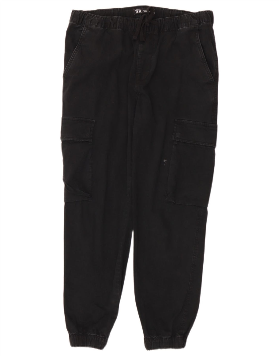Zara Pantalon Cargo Joggers Homme Moyen W31 L26 Coton Noir