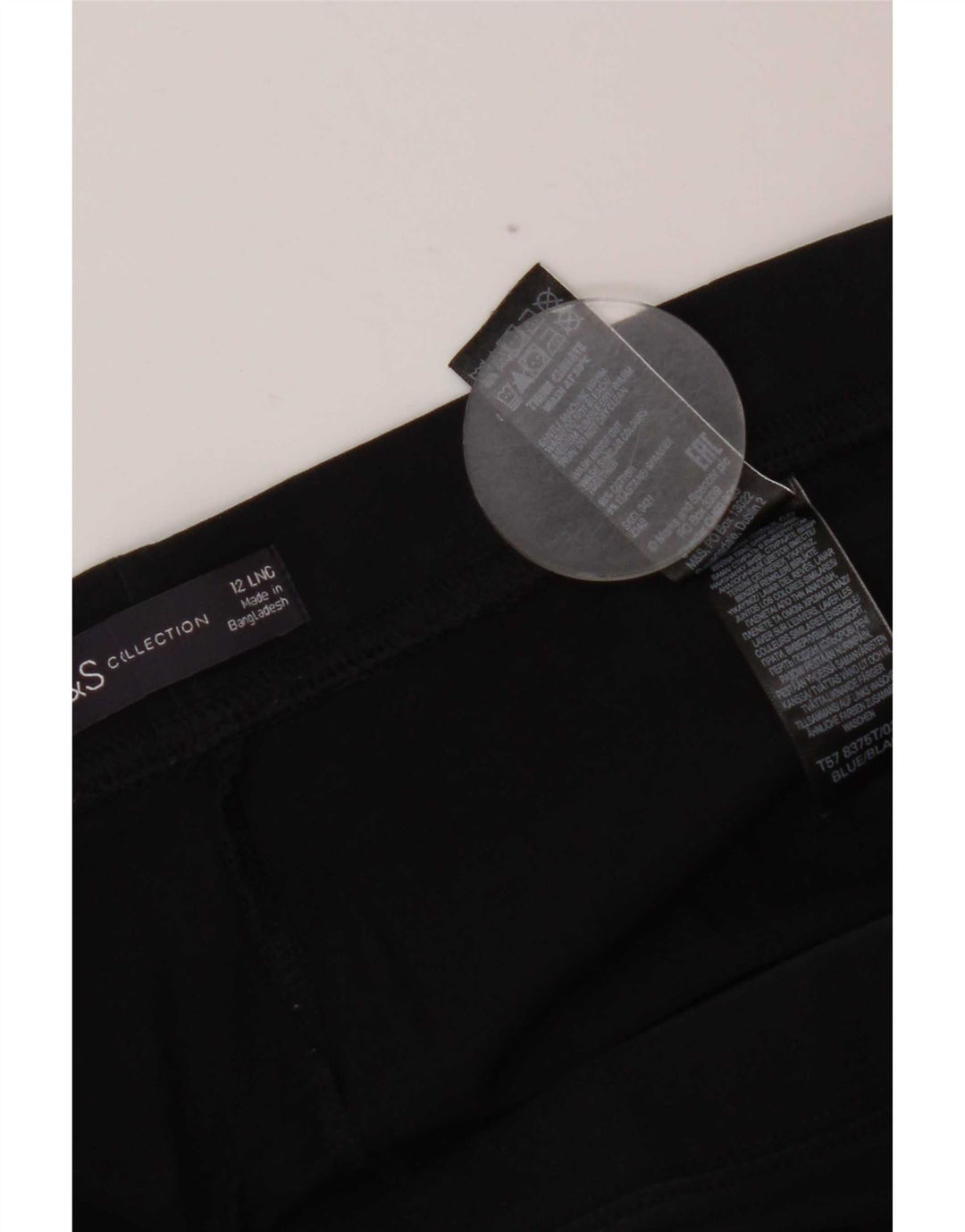 Marks & Spencer Leggings Femme UK 12 Coton Noir Moyen