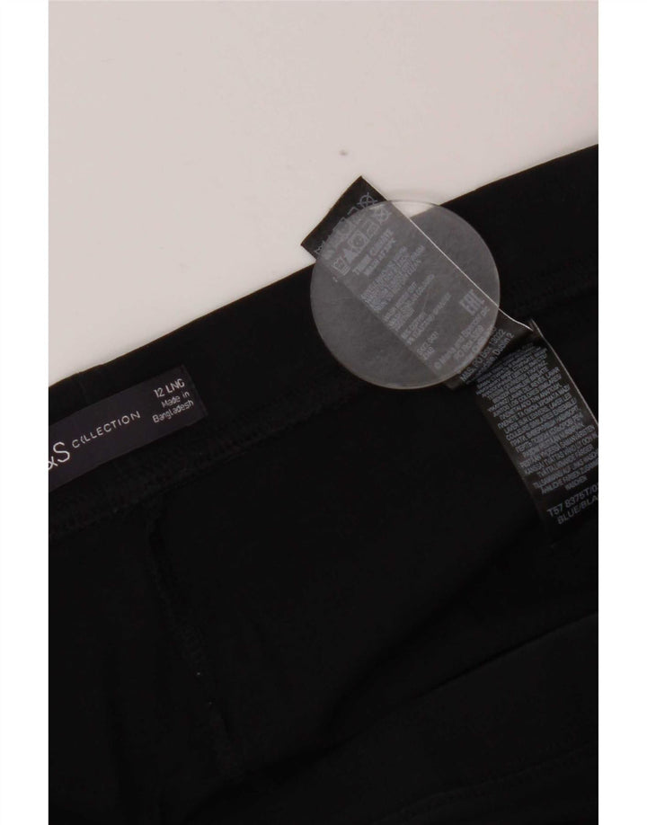 Marks & Spencer Leggings Femme UK 12 Coton Noir Moyen