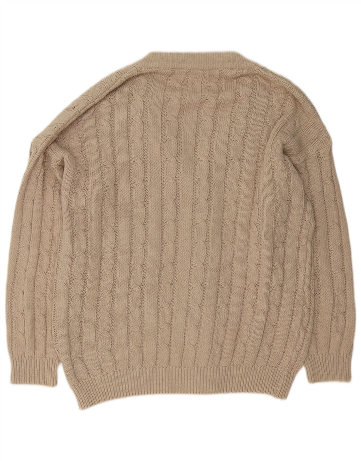 VINTAGE Pull Cardigan Homme Grand Coton Beige