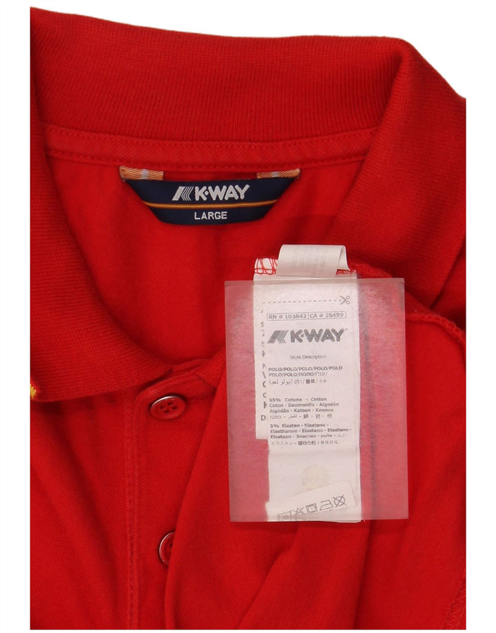 K-Way Polo Homme Grand Rouge Colorblock Coton
