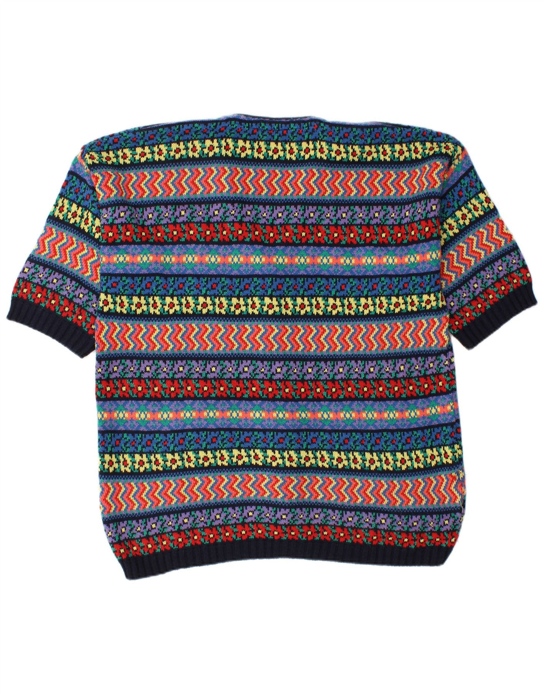 vintage Femmes Surdimensionné Cardigan Pull UK 16 Grand Multicolore