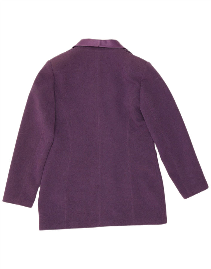 vintage Femme 3 Bouton Blazer Veste UK 12 Moyen Violet