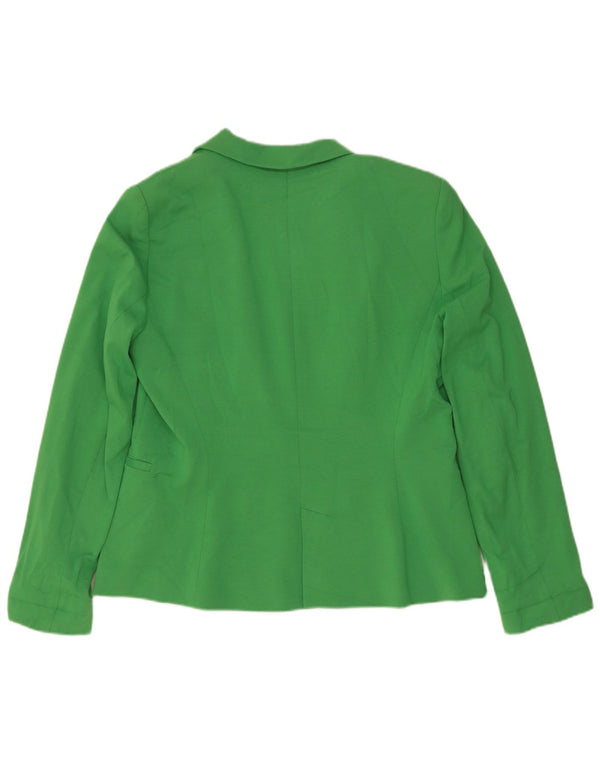 Zara Veste Blazer 1 Bouton Femme UK 18 XL Coton Vert