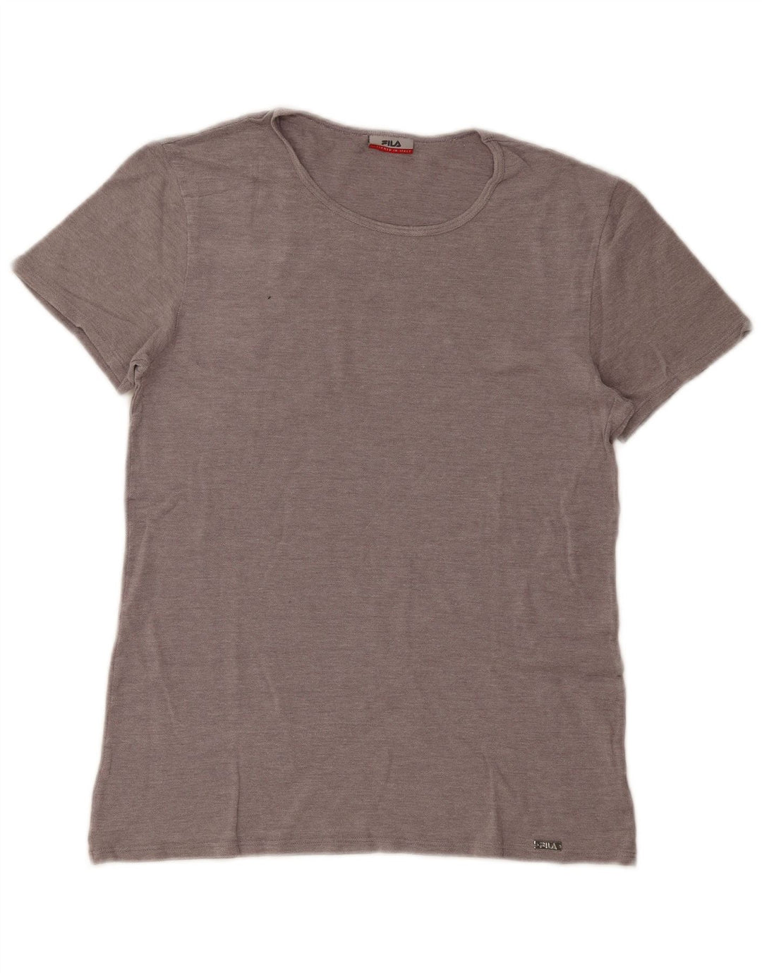 FILA T-Shirt Femme UK 14 Large Gris Modal