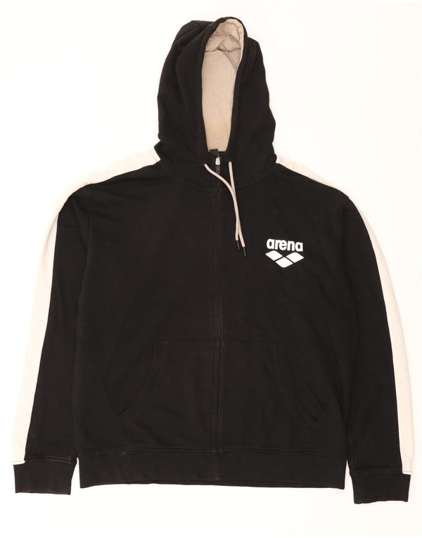 Arena Pull à capuche zippé graphique pour homme 2XL en coton color block noir