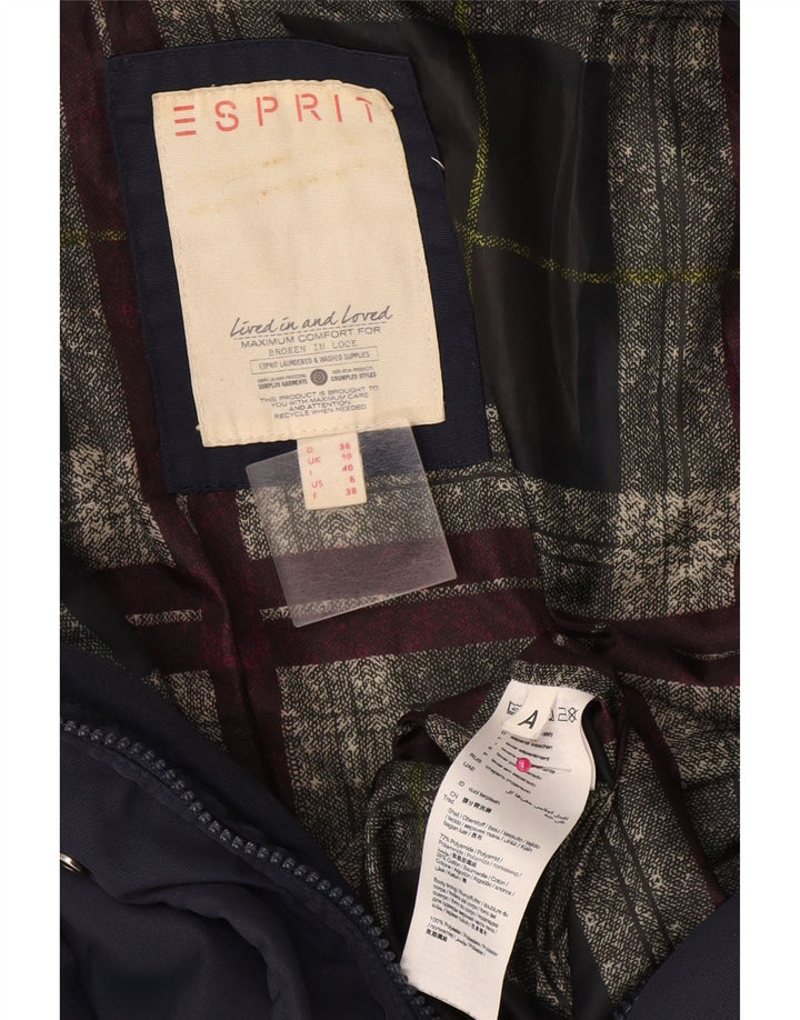 Esprit Manteau matelassé à capuche pour femme UK 10 Small Navy Blue Polyamide