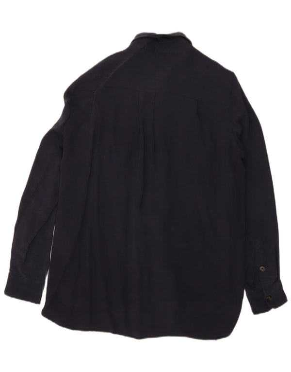 Massimo Dutti Chemise ample en velours côtelé pour femme UK 14 Bleu marine moyen Cupro