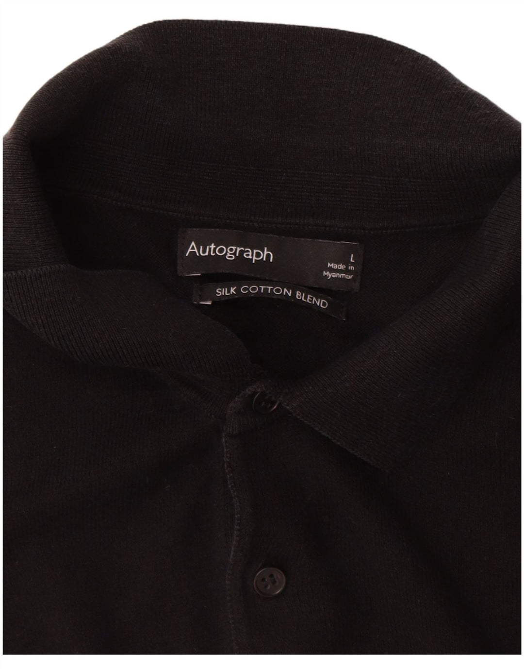 Marks & Spencer Pull à col polo autographe pour homme, grand noir