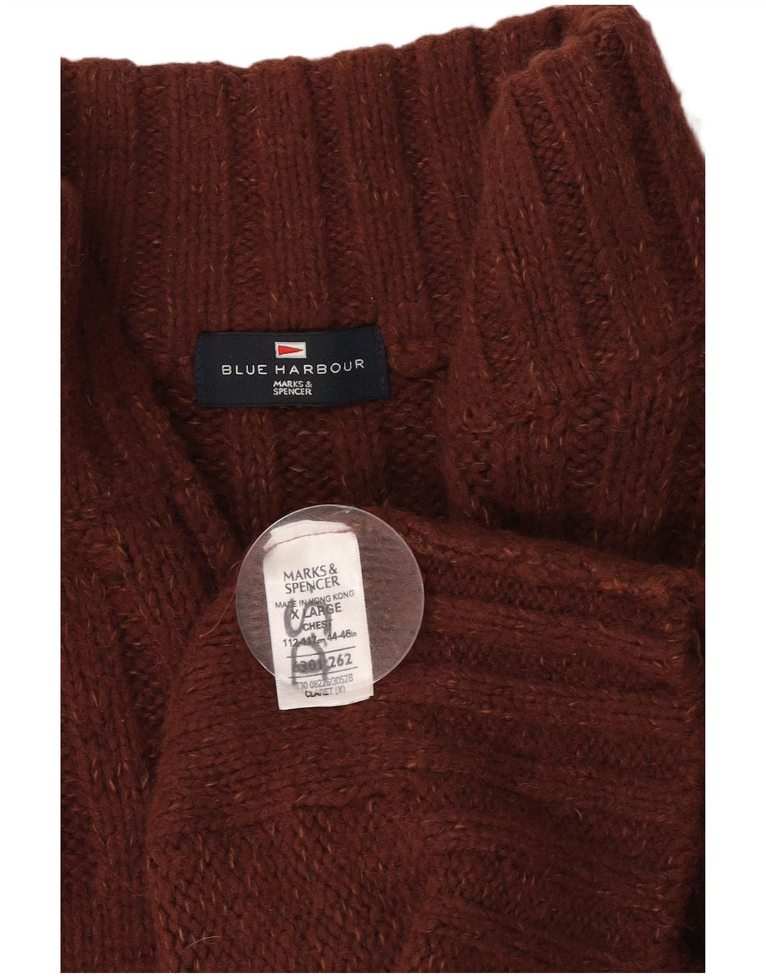 Marks & Spencer Pull col zippé pour homme XL Marron Acrylique