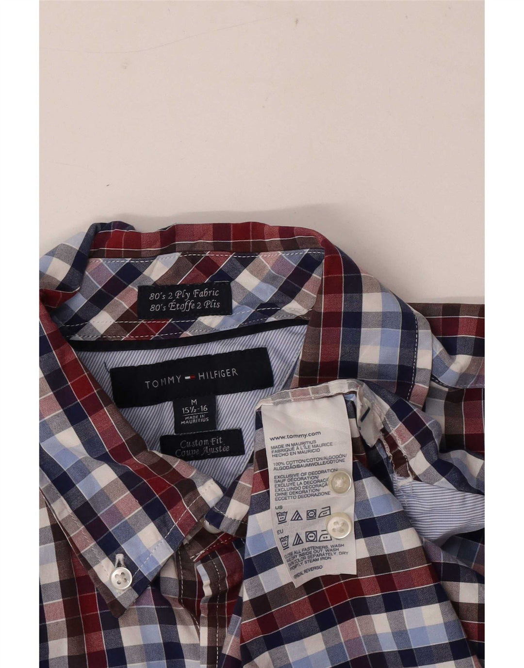 Tommy Hilfiger Chemise Homme Taille 15 1/2 16 Moyen Multicolore Check