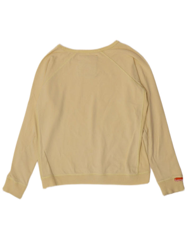 Superdry Haut à manches longues pour femme UK 14 Large Jaune Coton