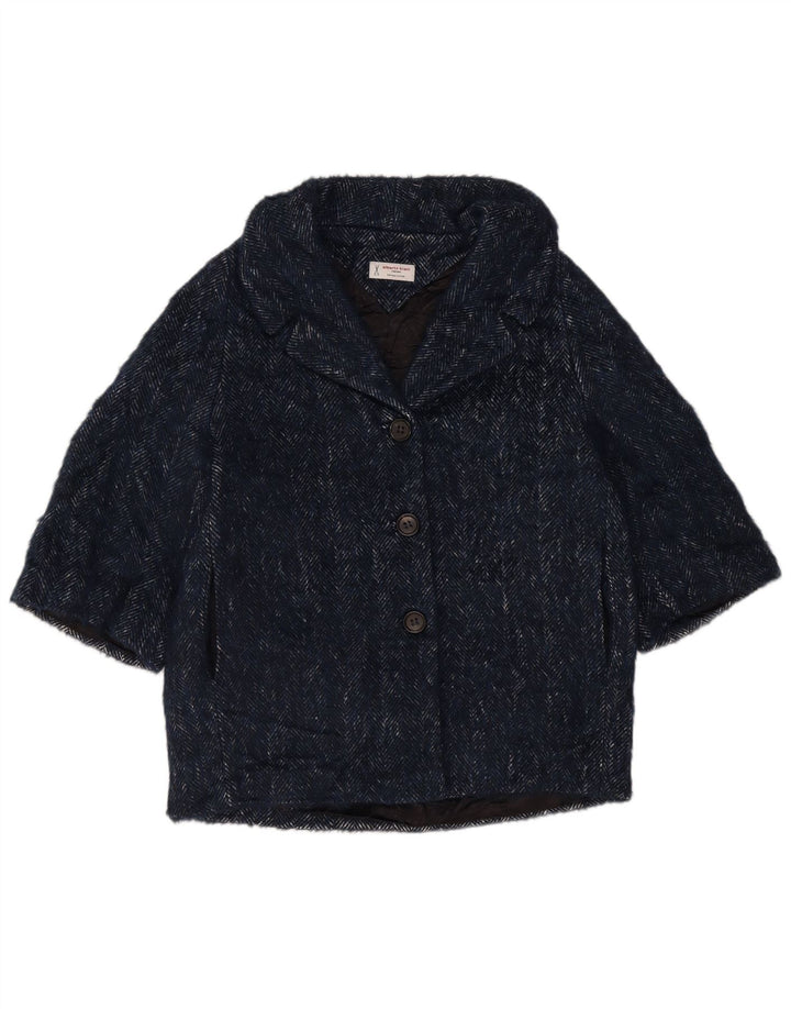 Alberto Biani Veste blazer à manches 3/4 pour femme IT 42 Bleu marine moyen