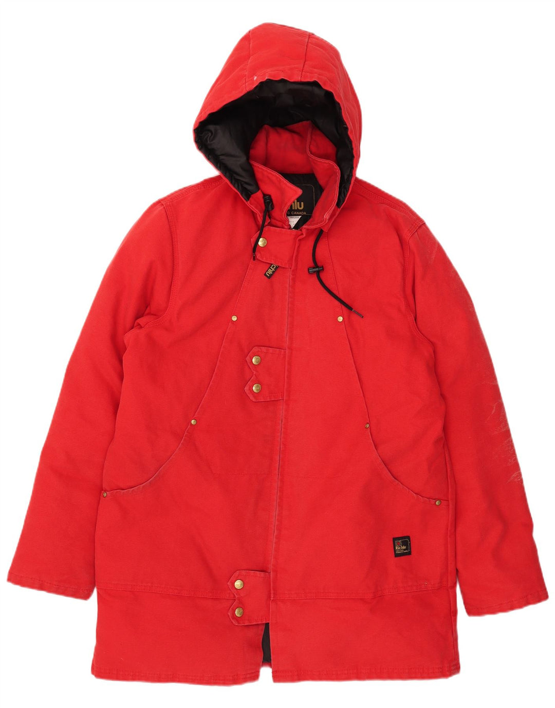 Richlu Manteau rembourré à capuche pour homme UK 40 Grand coton rouge