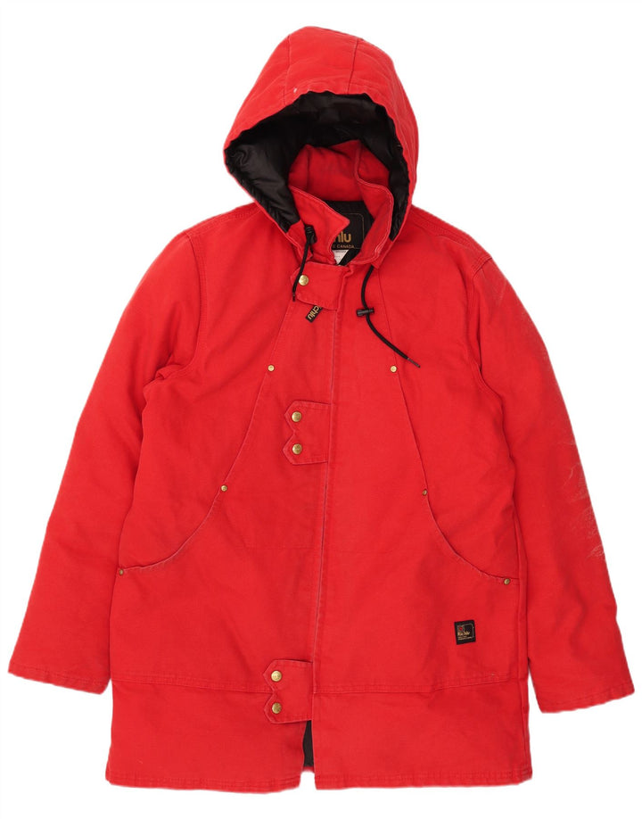 Richlu Manteau rembourré à capuche pour homme UK 40 Grand coton rouge