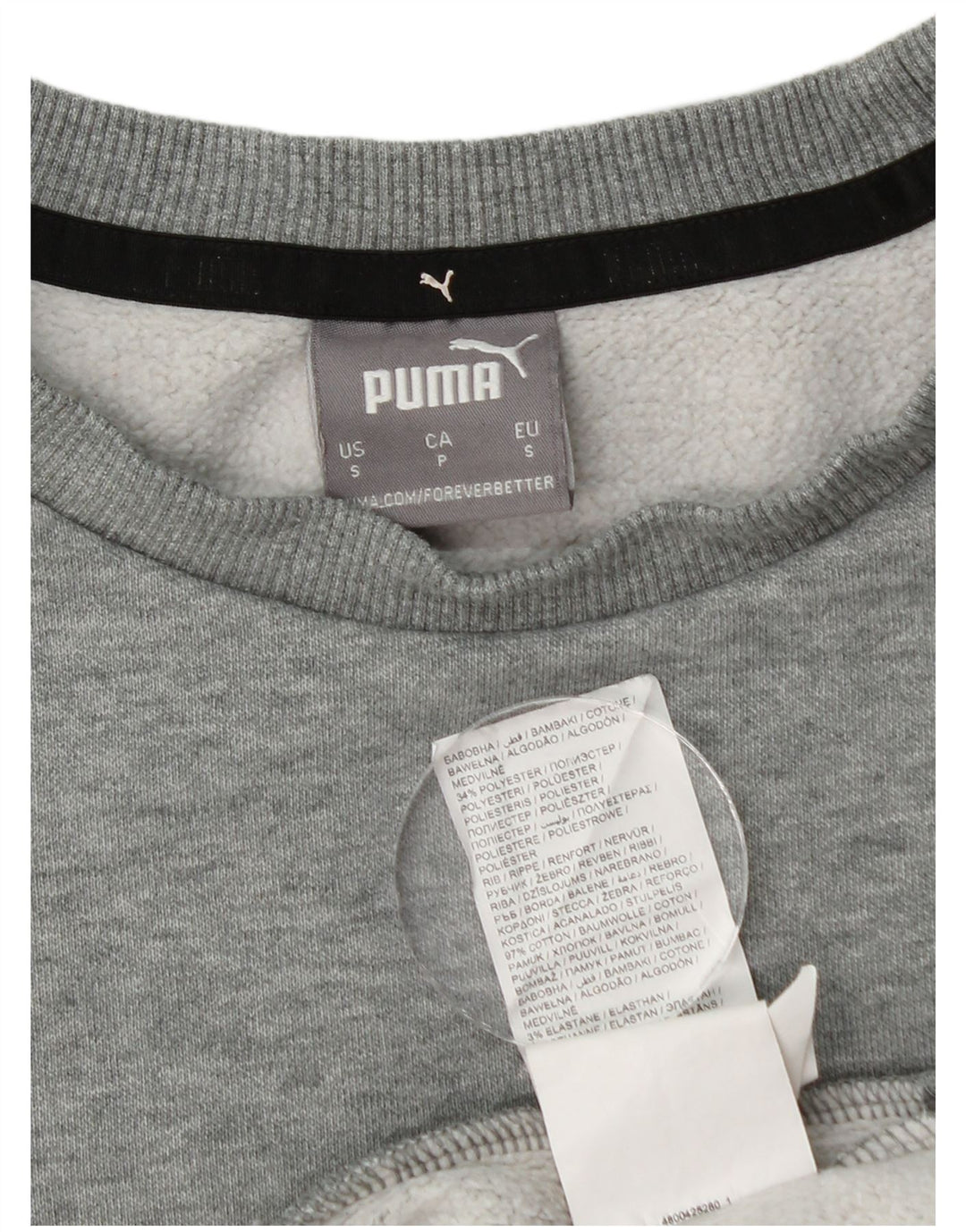 Puma Sweatshirt Jumper Small Gris Moucheté Coton Homme
