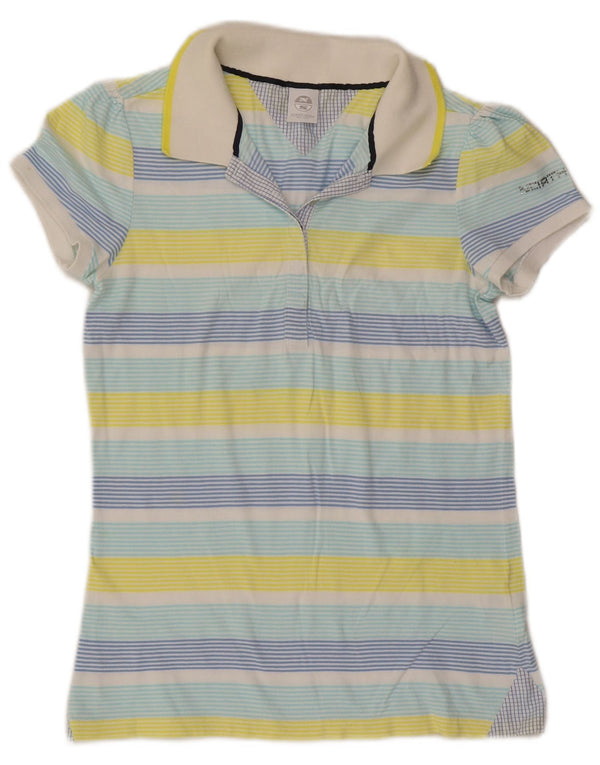 North Sails Polo Femme UK 12 Medium Multicolore Rayé Coton