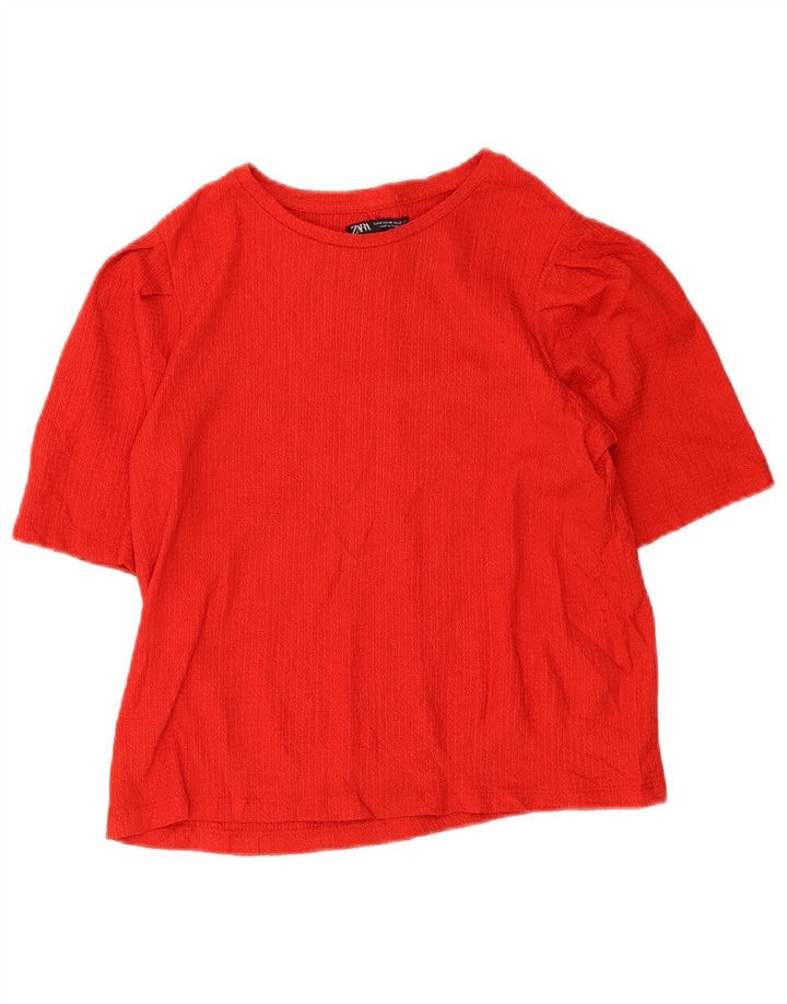Zara Femme Chemisier Top UK 12 Rouge Moyen