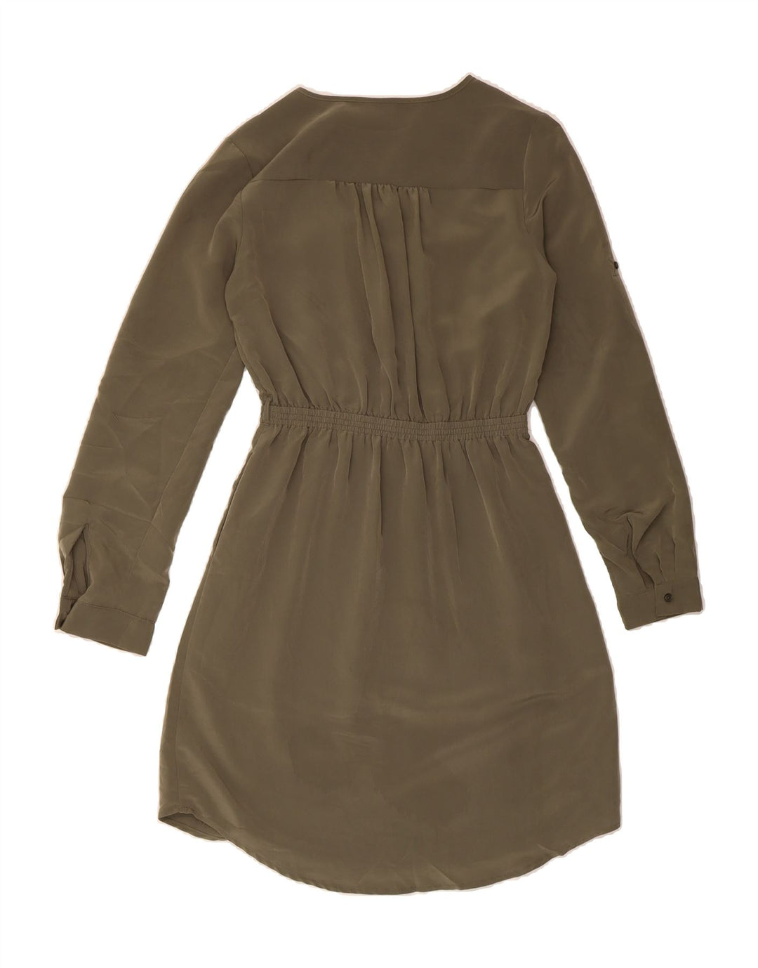 MOSSIMO Womens Long Sleeve A-Line Dress UK 6 XS Khaki Polyester Vintage Mossimo and Second-Hand Mossimo from Messina Hembry 