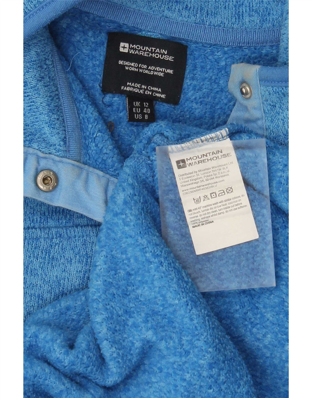Mountain Warehouse Sweat-shirt pour femme UK 12 Bleu moyen moucheté