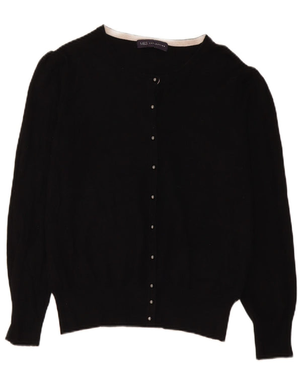 Marks & Spencer Pull Cardigan Femme UK 14 Medium Noir Viscose