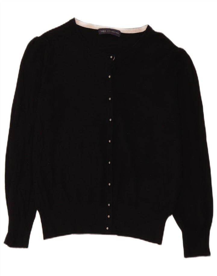 Marks & Spencer Pull Cardigan Femme UK 14 Medium Noir Viscose