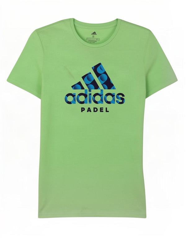 Adidas Hommes Aeroready Graphic T-Shirt Top Petit Vert Coton