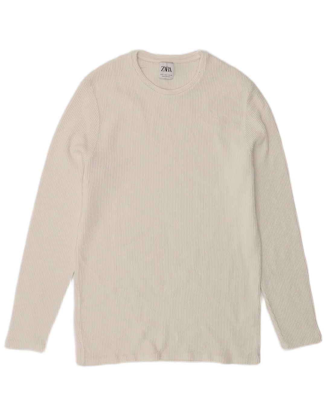 Zara Homme Top Manches Longues Coton Blanc Moyen