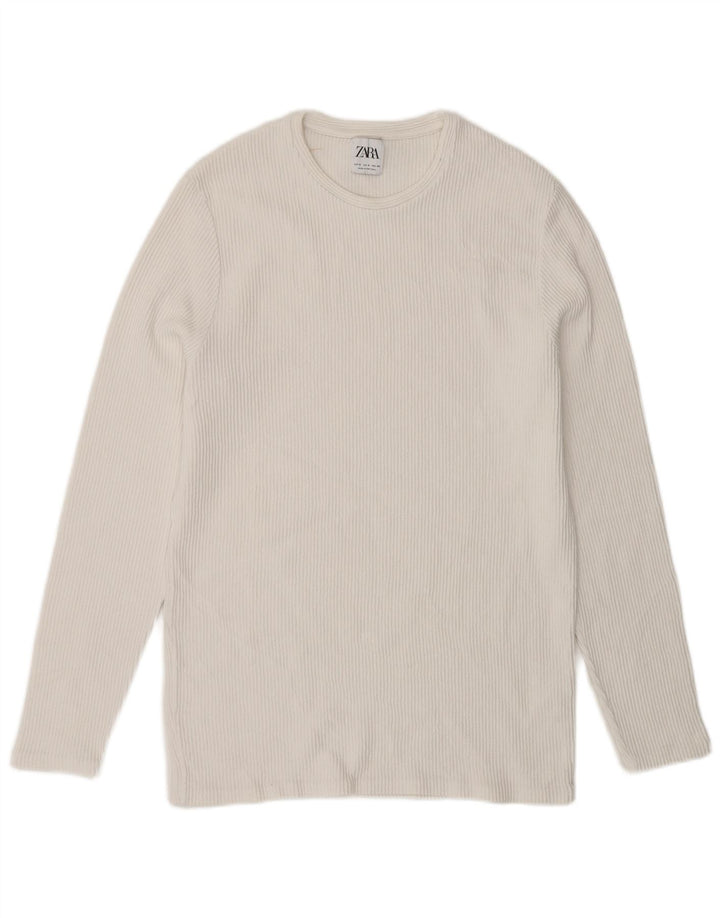Zara Homme Top Manches Longues Coton Blanc Moyen