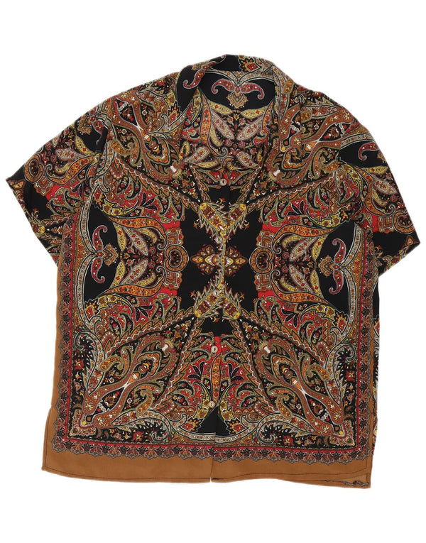 Chemise à manches courtes femme vintage UK 18 XL Paisley multicolore