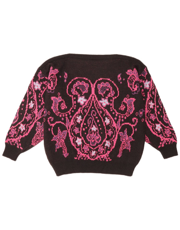 Charles Vogele Pull col bateau pour femme EU 40 Medium Noir Paisley